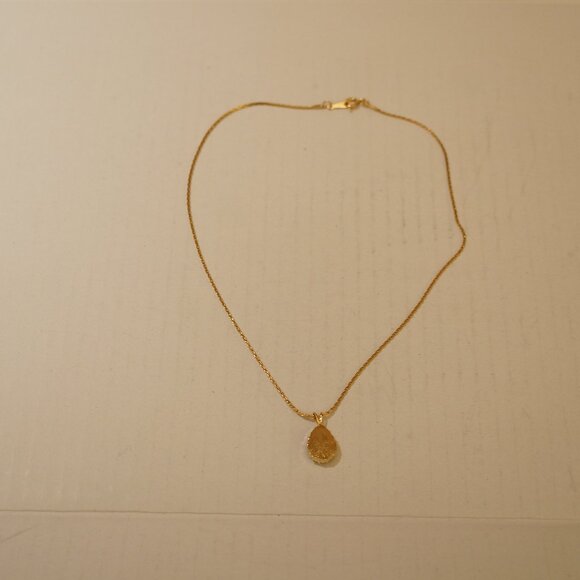 VINTAGE AVON EMERALD GREEN CRYSTAL TEARDROP NECKLACE - Picture 7 of 12